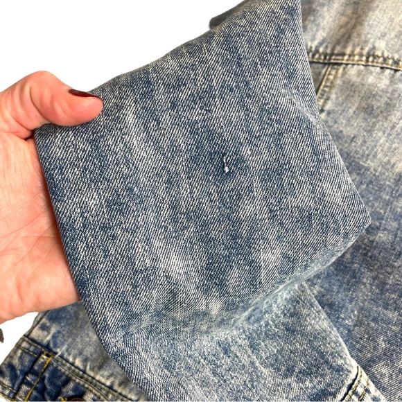 Vintage Y2K Jalate Jeans Acid Wash Denim Jean Button Jacket Size Large - Picture 13 of 13
